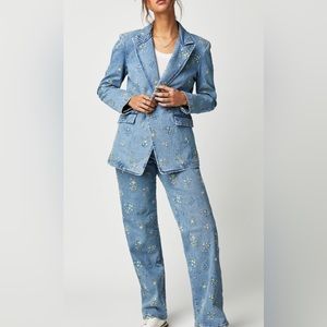 RARE NWT Driftwood Denim Embroidered Suit Set